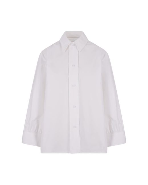 Jil Sander White Poplin Shirt With Jewel Clip