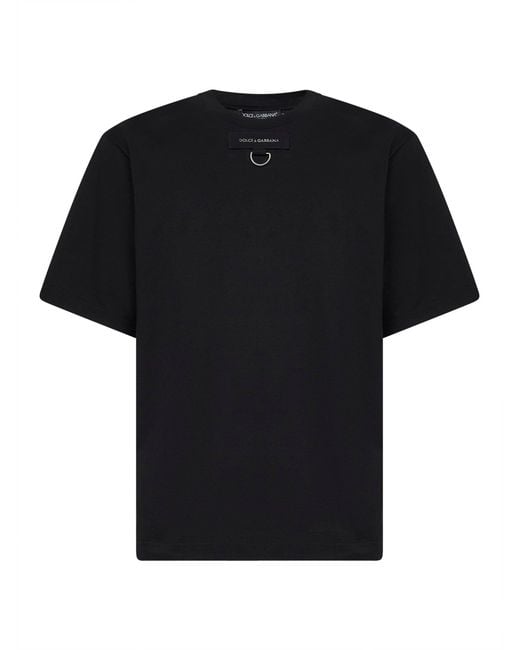 Dolce & Gabbana Black Jersey Logo T-Shirt for men