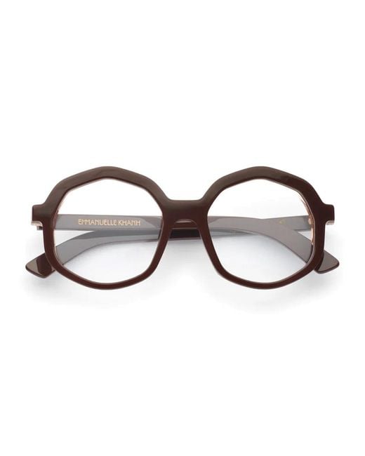 Emmanuelle Khanh Brown Emmanuel Kahn Cherry 754 Glossy Soleil- Acetate Occhiali Da Sole