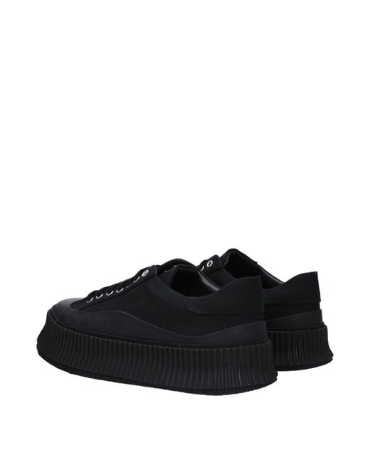 Jil Sander Black Fabric Platform Sneakers for men