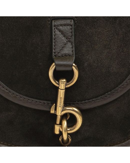 Burberry Black Mini Shoulder Bag Suede Leather