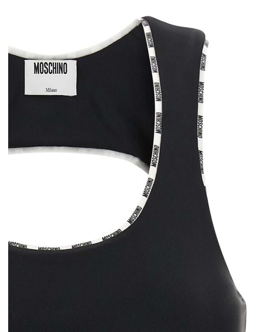 Moschino Black Polyamide Sport Bra Clothing
