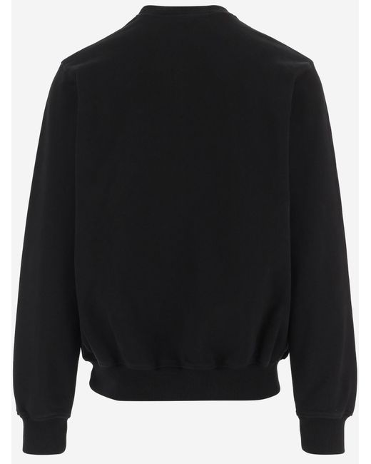 Casablanca Black Sweatshirt With Embroidery, Cotton Organic Sweatshirts for men