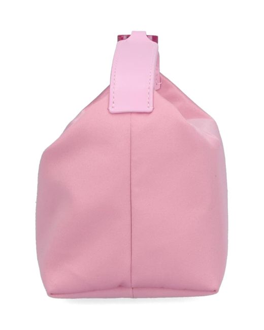 Eera Pink Nylon Moon Hand Bag