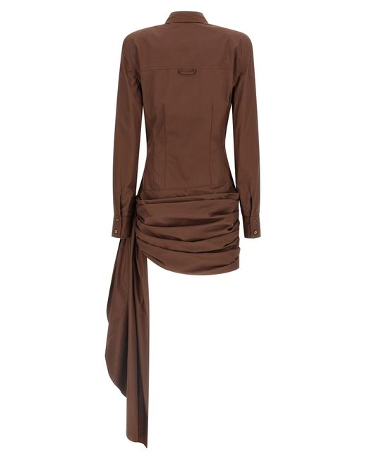 GIUSEPPE DI MORABITO Brown Chemisier Dress Cotton