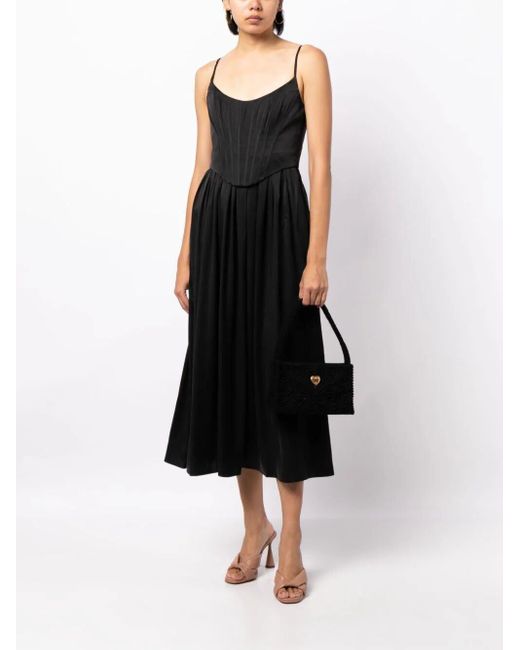 Zimmermann Black Corset-style Silk Dress