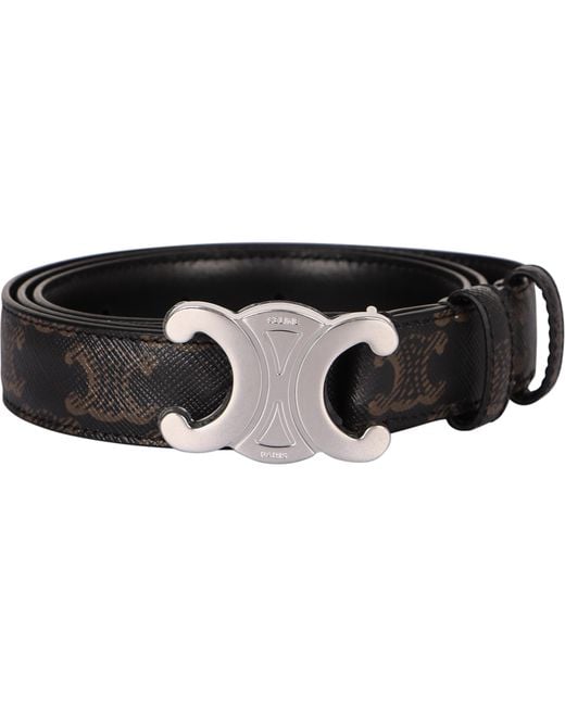 Céline Black Triomphe Fabric Belt Polyurethane for men