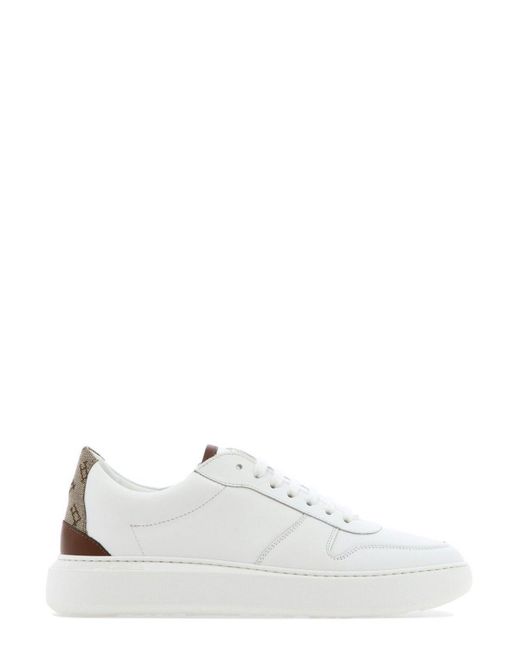 Herno White H Monogram Lace-Up Sneakers for men
