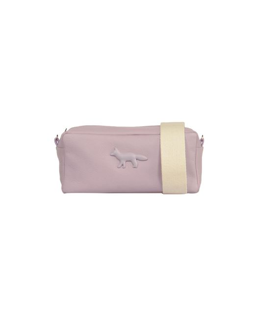 Maison Kitsuné Pink Leather Shoulder Bag