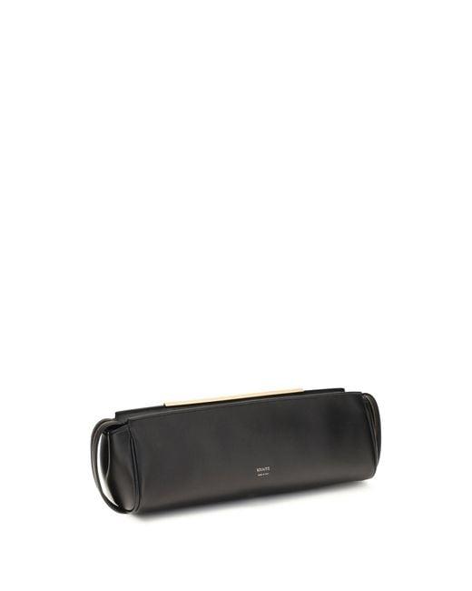 Khaite Black Evening Leather Clutch Calf Bos Taurus Clutches