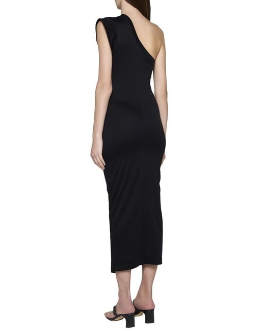 Isabel Marant Black Maude Cotton One-shoulder Dress