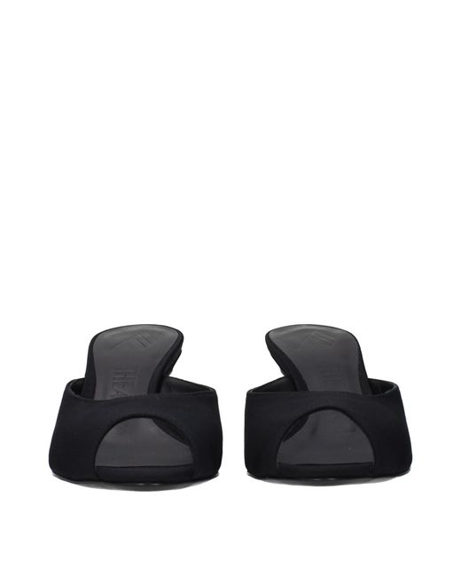 The Attico Black Fabric Flat Sandals