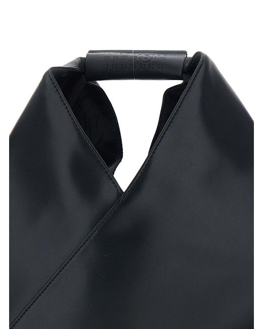 MM6 by Maison Margiela Black Handbag Triangular Silhouette Leather Shoulder Bags