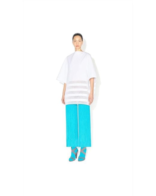 Maison AlaïA White Robe Ronde En Coton Poplin Blanc Dress