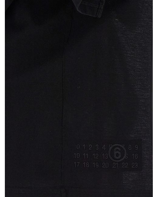 MM6 by Maison Martin Margiela Black Asymmetric Oversized T-shirt