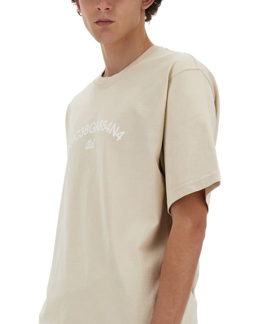 Dolce & Gabbana Natural T-shirt With Logo for men