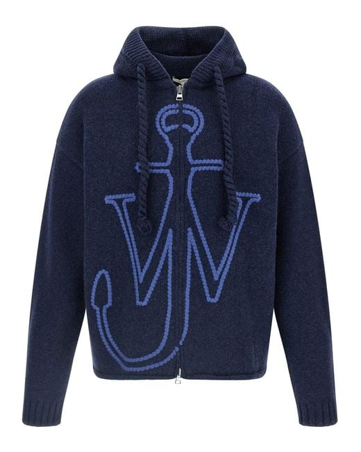 J.W. Anderson Blue 'Anchor Embroidery' Hoodie for men