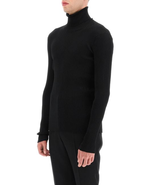 Mens black cheap ribbed turtleneck