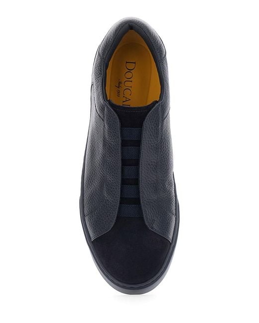 Doucal's Blue Sneakers Spencer Calfskin Trainers for men