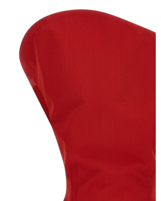 Magda Butrym Red Hourglass Silhouette Mini Dress