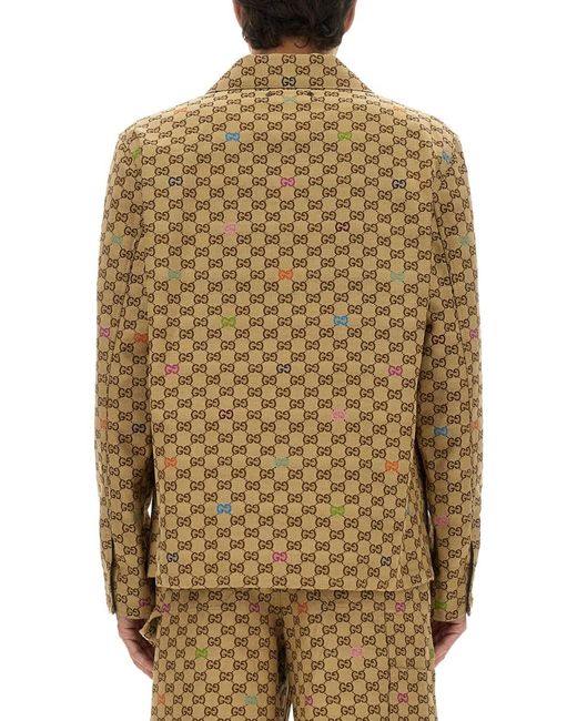 Gucci Natural Fabric Jacket Gg Cotton for men
