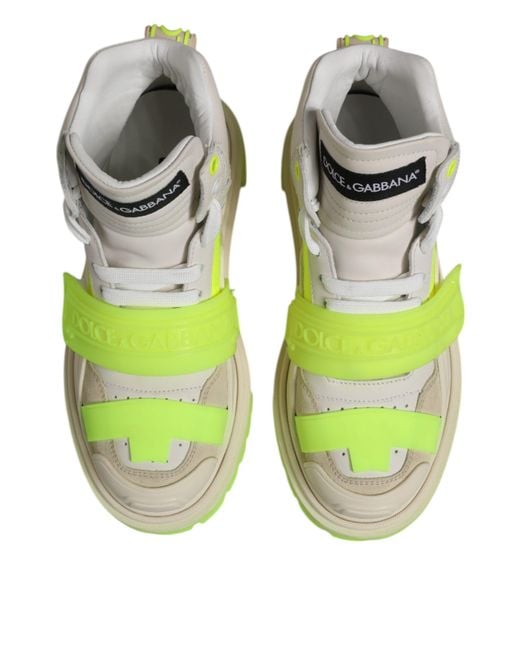 Dolce & Gabbana Green Trekking Boots Sneakers Shoes Calf Leather Polyester