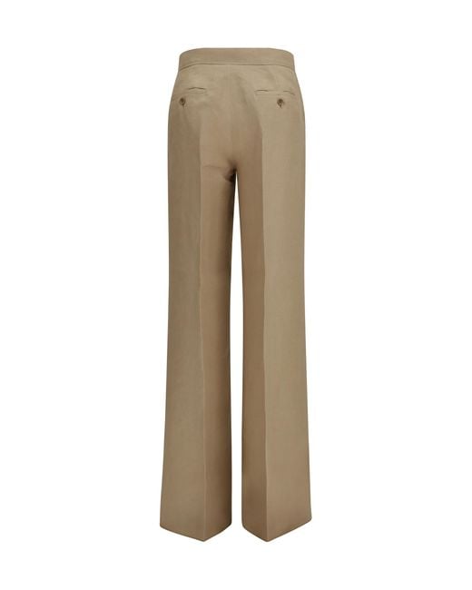 Max Mara Natural Palazzo Pants Linen