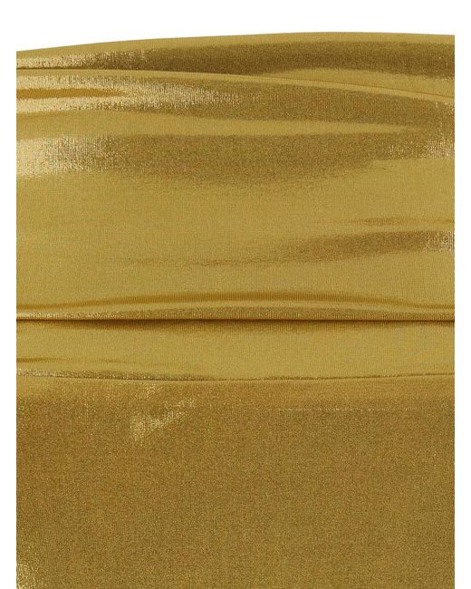 Norma Kamali Metallic Long Dress Tech Fabric Polyester