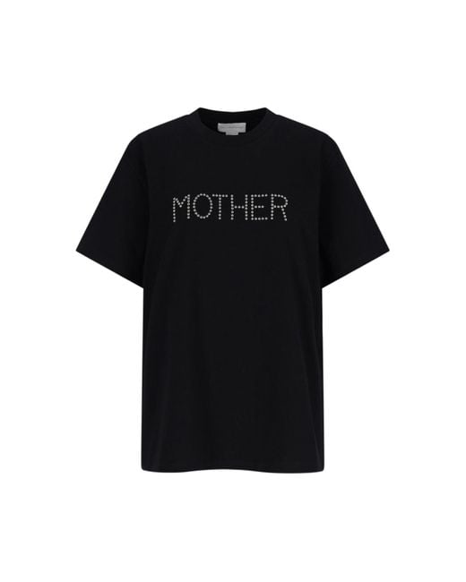 Stella McCartney Women's Black Logo Studs T-Shirt