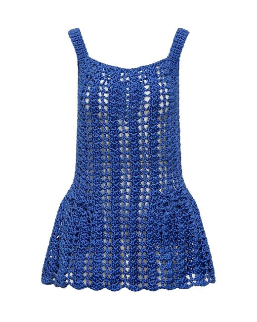 J.W. Anderson Blue Mini Crochet Dress