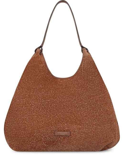 Gianni Chiarini Brown Dua Suede Handbag Cowhide Handbags