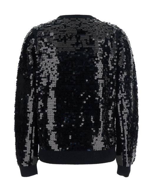 Semicouture Black Sweater With All-Over Sequins