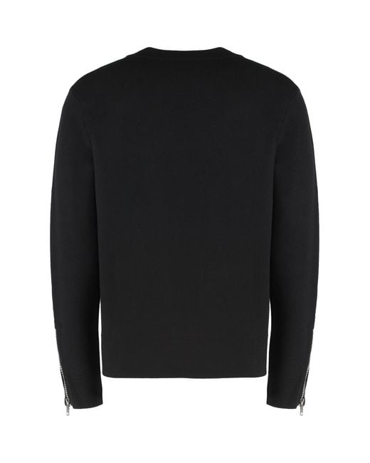 Givenchy Black Crew-Neck Wool Sweater Sweatshirts for men