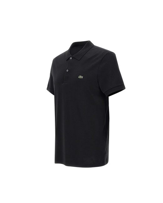 Lacoste Black Cotton Polo Shirt for men