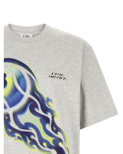 Casablanca White Organic Cotton T-Shirt for men