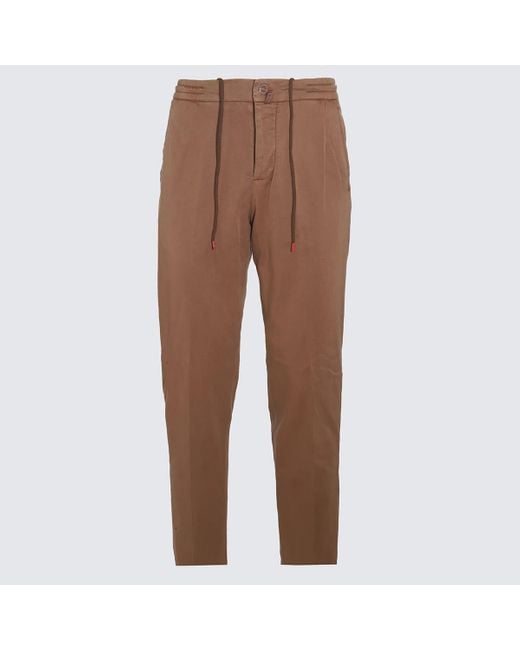 Kiton Brown Light Cotton Pants for men
