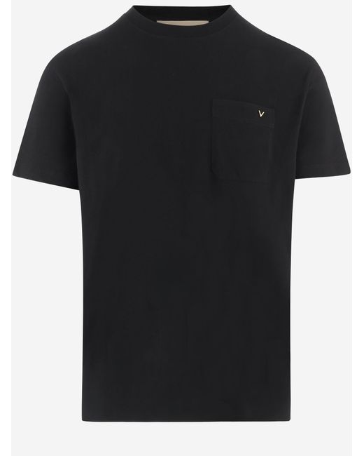 Valentino Black Cotton T-Shirt T-Shirts for men