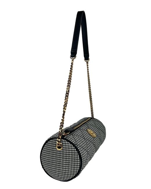 Versace Black Medusa Quilted Evening Sling Crossbody Bag Cotton