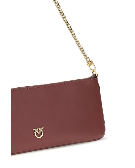 Pinko Purple Shoulder Bag Horizontal Flat Leather Ribes Intenso Intenso/Antique Calf (Bos Taurus) Wallets & Purses