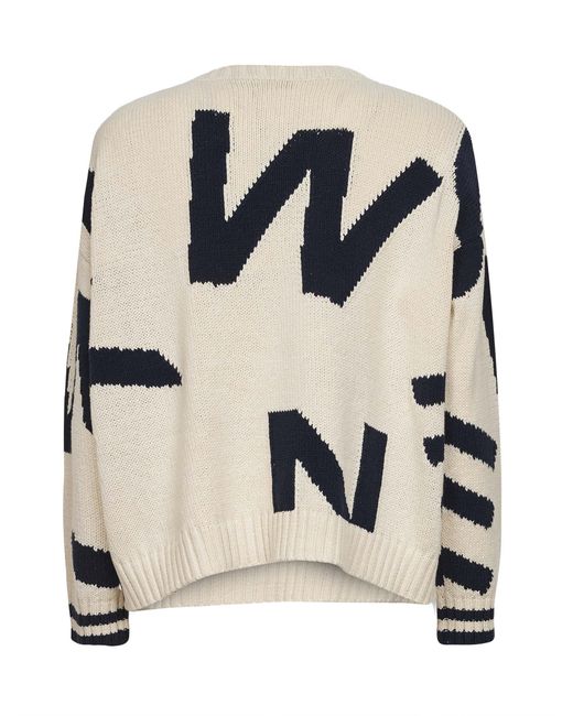 Weekend by Maxmara Black Ivory And Intarsia Knit Sweater