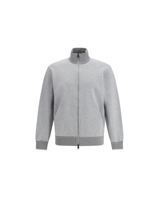 Brioni Gray Cotton Sweatshirt for men