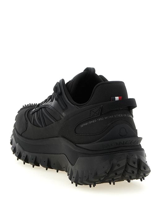Moncler Black Leather Athletic Sneakers for men