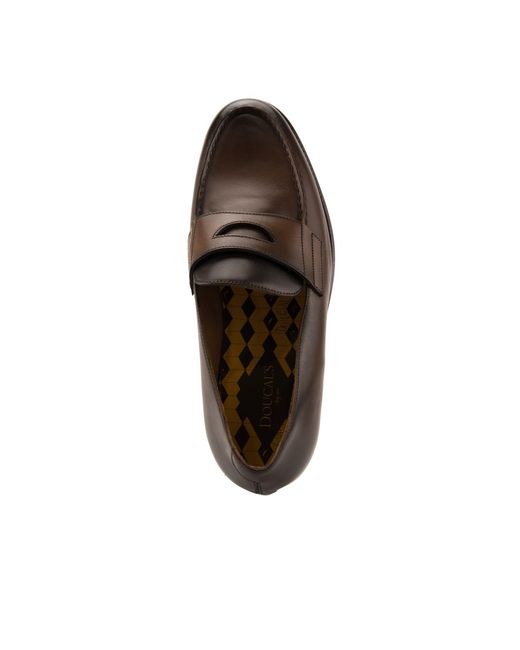 Doucal's Brown Penny Mario 50 Leather Moccasin for men