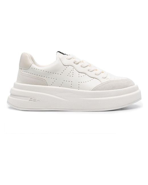 Ash White Calf Leather Sneakers