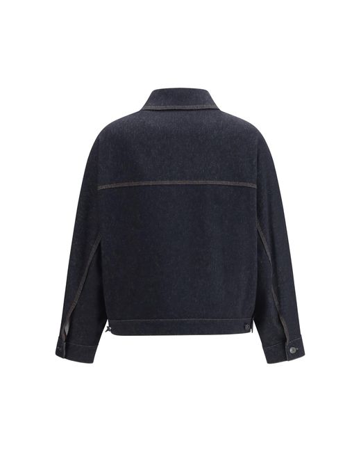 Max Mara Pure Blue Denim Print Jersey Jacket Cotton; Polyester; Elastane