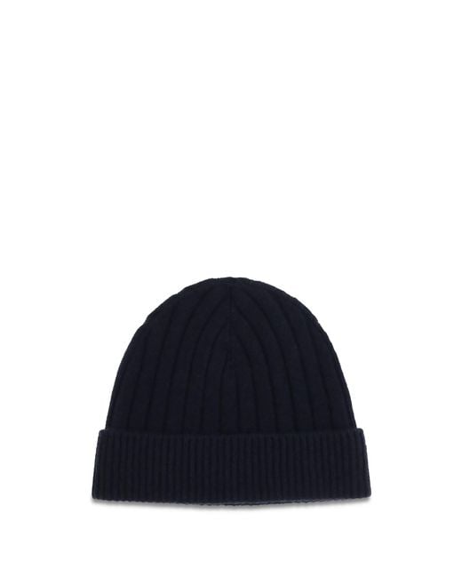 Kiton Blue Wool Beanie Hat Ovis Aries E Hairbands for men