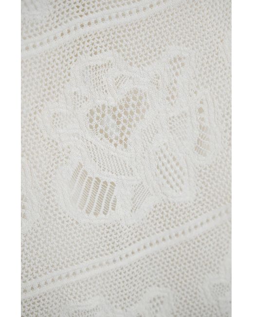 D.exterior White Cotton Knit Dress