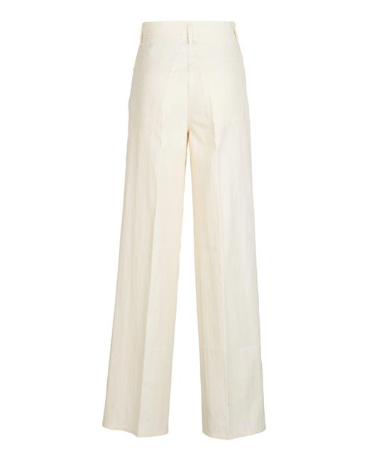 Forte Forte White Straight Buttoned Trousers