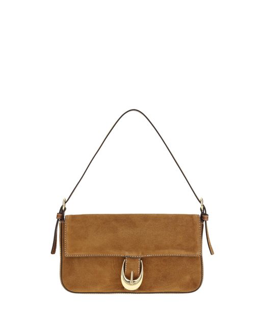 Staud Brown Shoulder Bag Harlow Calf Leather