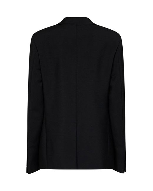 Fendi Black Single-Breasted Mohair Blazer Jacket